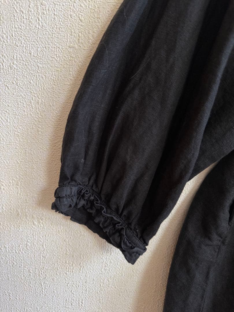 2024美品nest Robe リネンラミーフリルネックチュニック