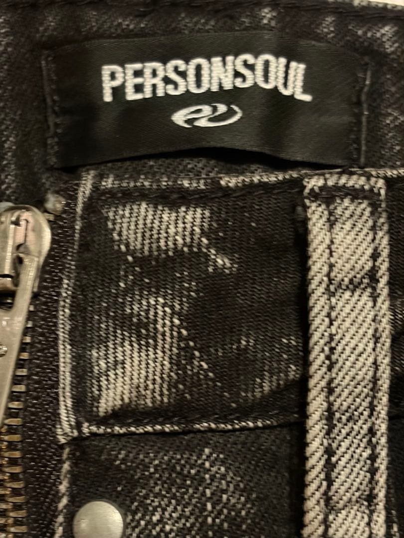 PERSONSOUL グラフィティ ワイドレッグ デニムパンツ