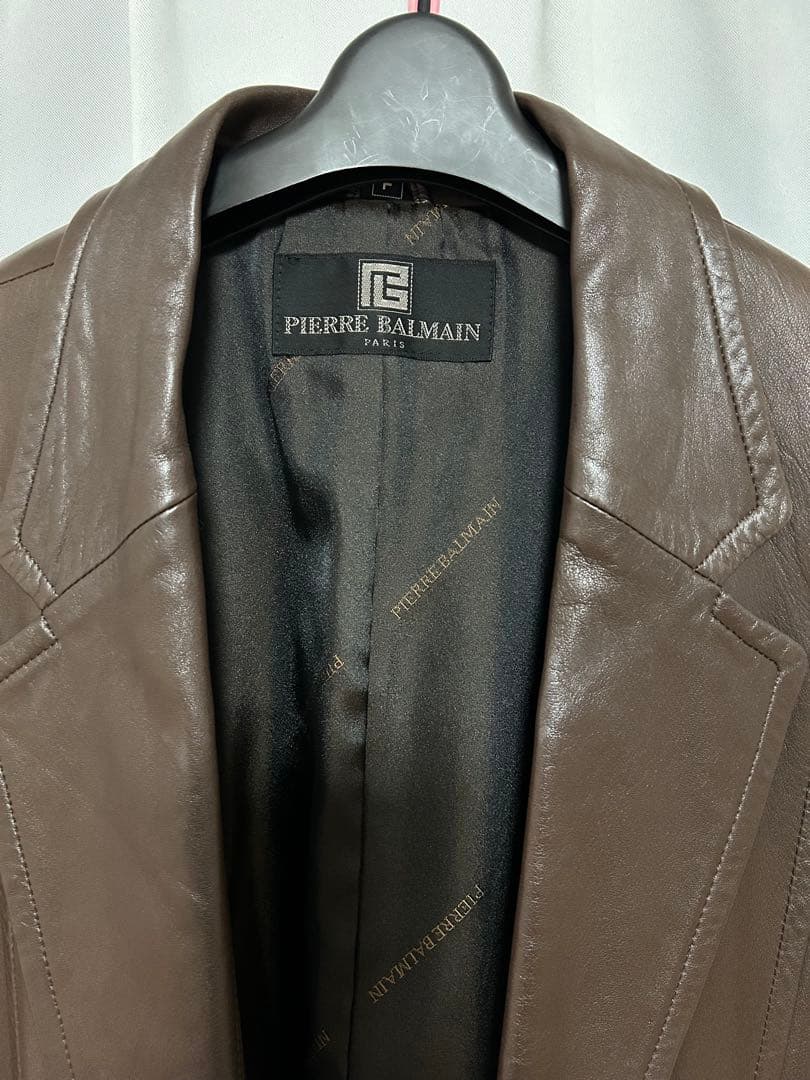 ビエールバルマン PIERRE BALMAIN レザー ヴィンテージファーコート