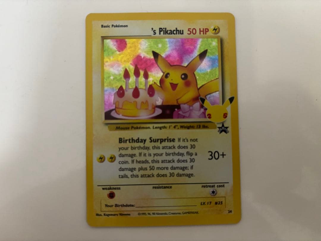 お誕生日ピカチュウ　25th 英語