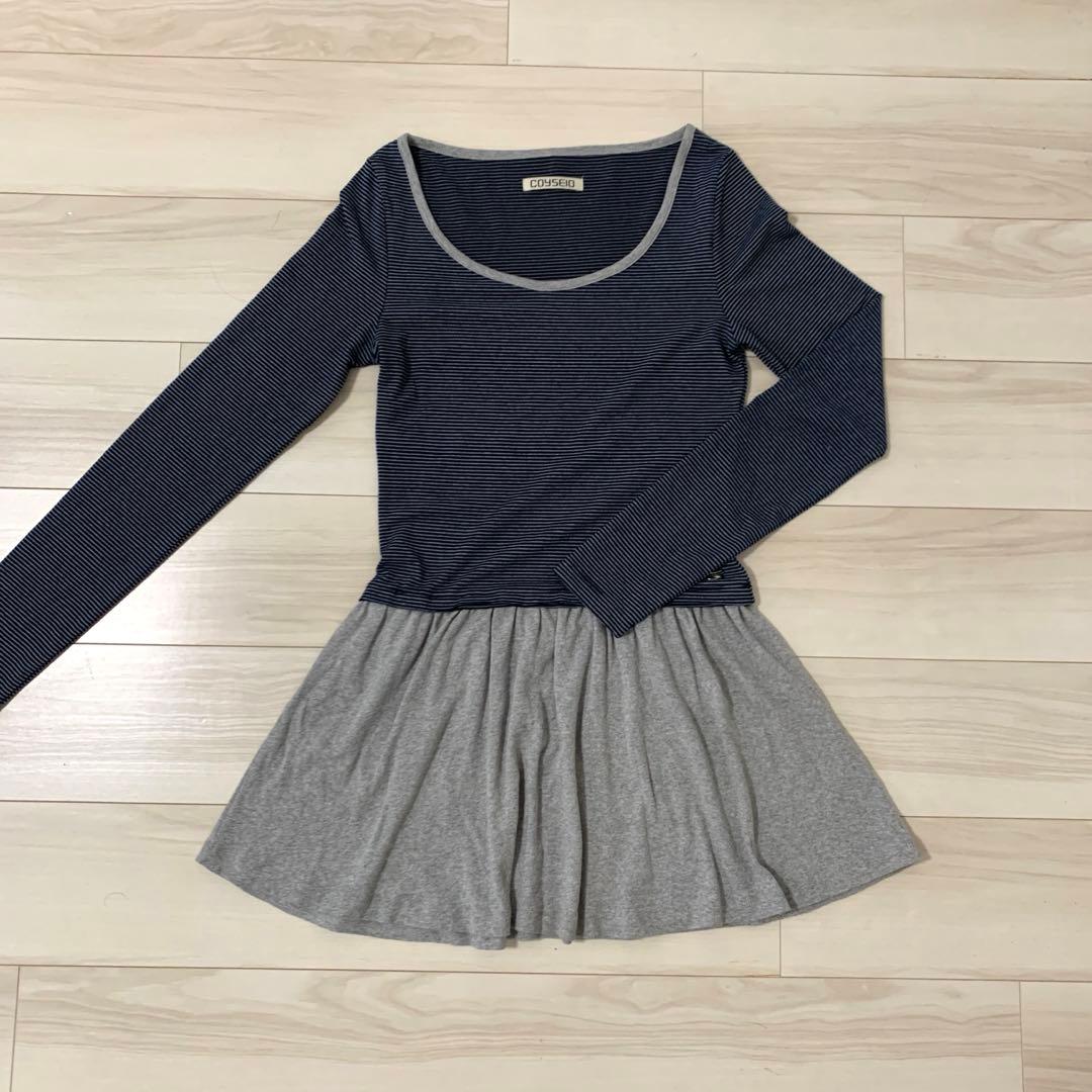 COYSEIO　STRIPE DRESS ストライプドレス　NAVY