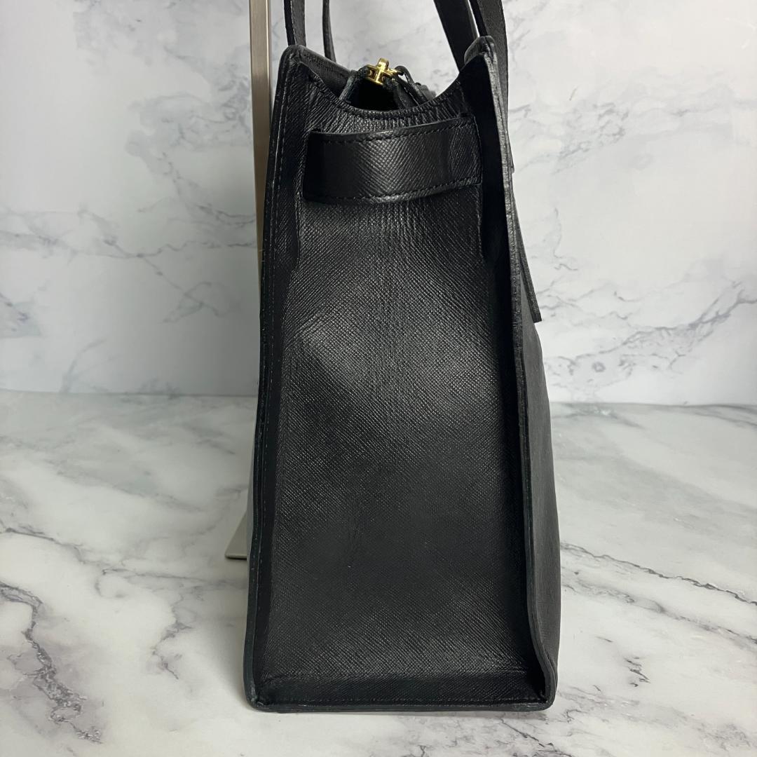 B290【極美品】LANVIN en Bleu★ビジネストートバッグ ブラック