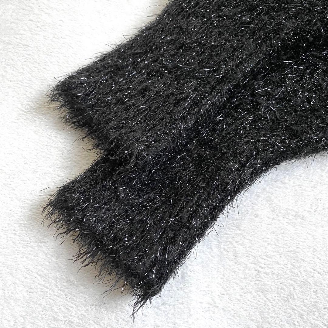 【ほぼ未使用✨】allureville シャイニーフェザーカーディガン　黒