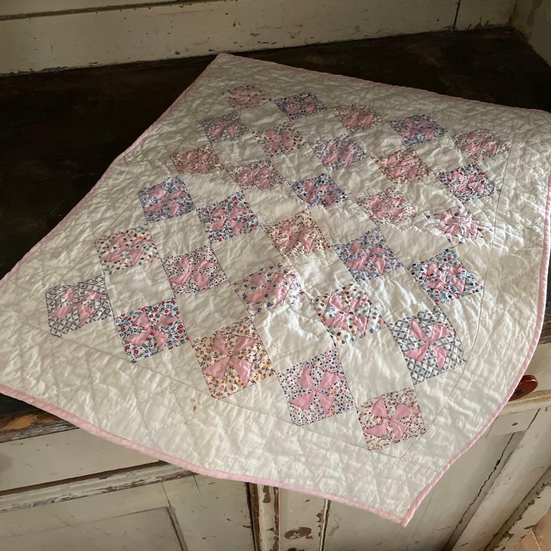 アンティークキルト ピンウィール 風車 ドールキルト ミニキルト