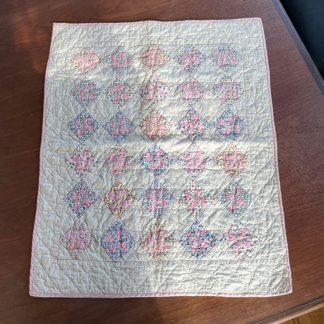 アンティークキルト ピンウィール 風車 ドールキルト ミニキルト