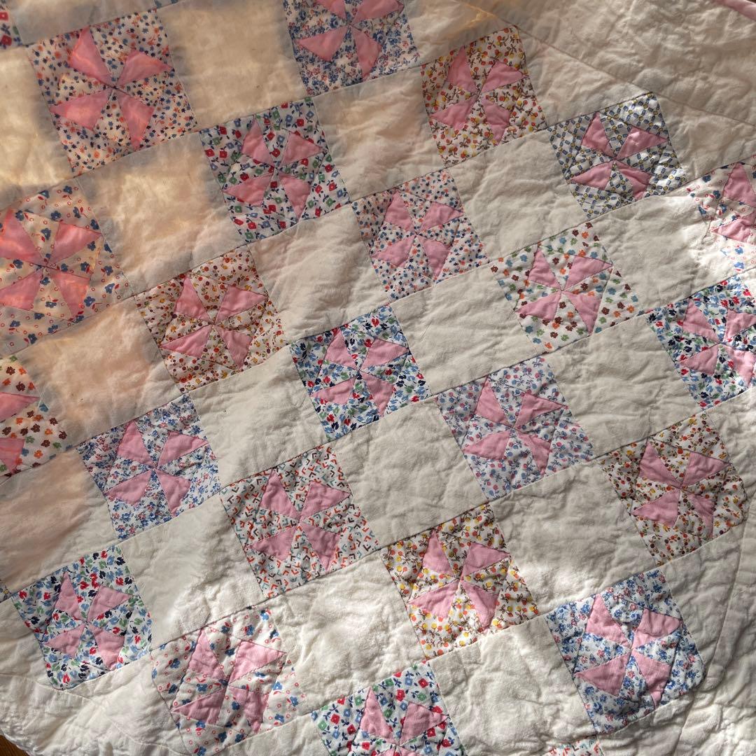 アンティークキルト ピンウィール 風車 ドールキルト ミニキルト