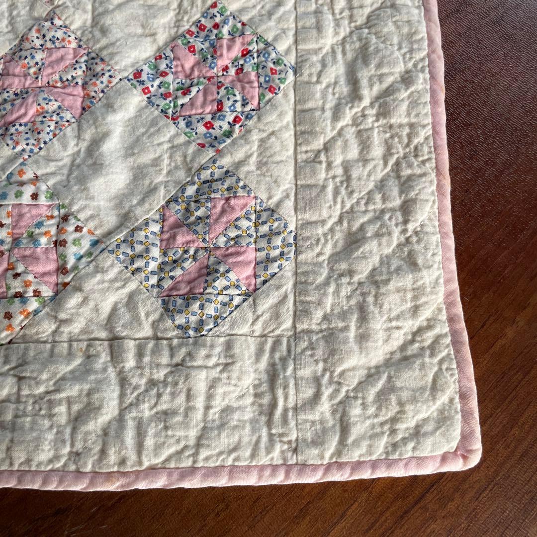 アンティークキルト ピンウィール 風車 ドールキルト ミニキルト