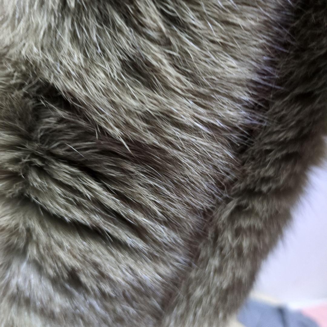 オリーブグリーン ケープコート ファー付き