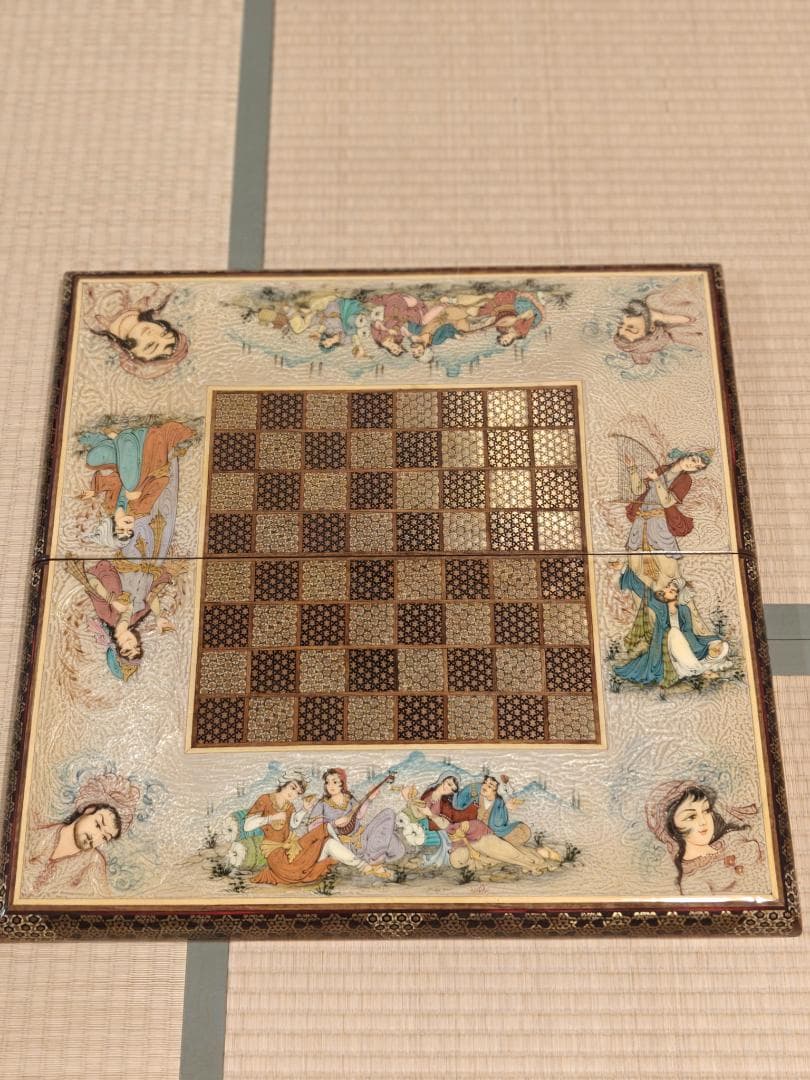 ペルシャ製 ハタムカーリー 手作り チェス＆バックギャモン ボード