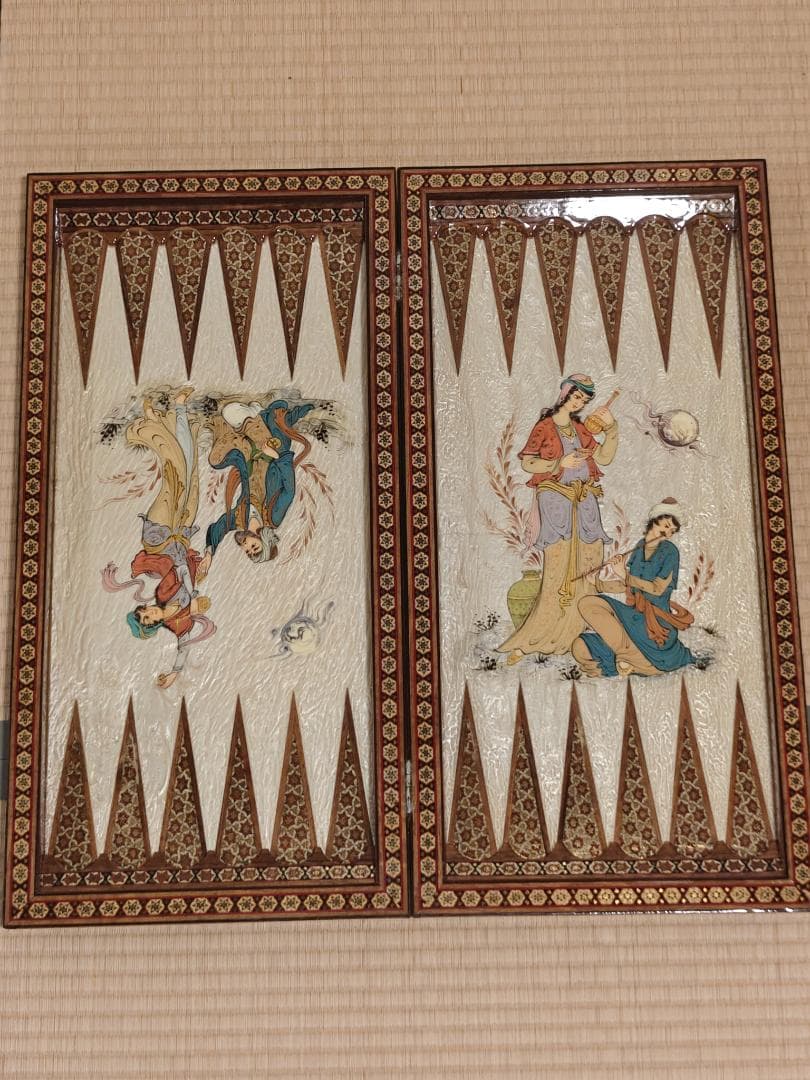 ペルシャ製 ハタムカーリー 手作り チェス＆バックギャモン ボード