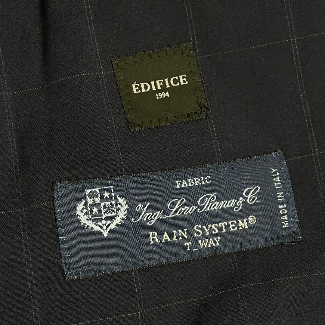 【極美品】エディフィス　ロロピアーナ　セットアップ　スーツ　ネイビー　撥水加工