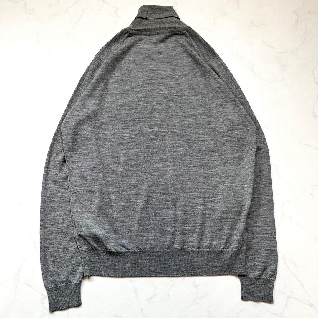 未使用級 L◎ジョンスメドレー 30G エクストラファイン メリノウールセーター