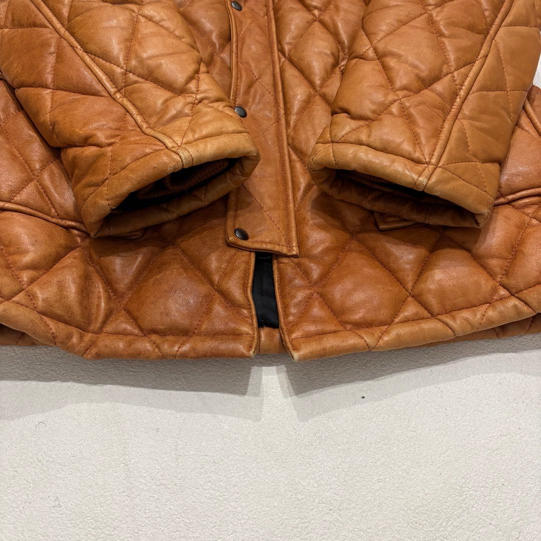 SCHAFFEN 羊革 レザー キルティング ダイヤ ジャケット リアルファー