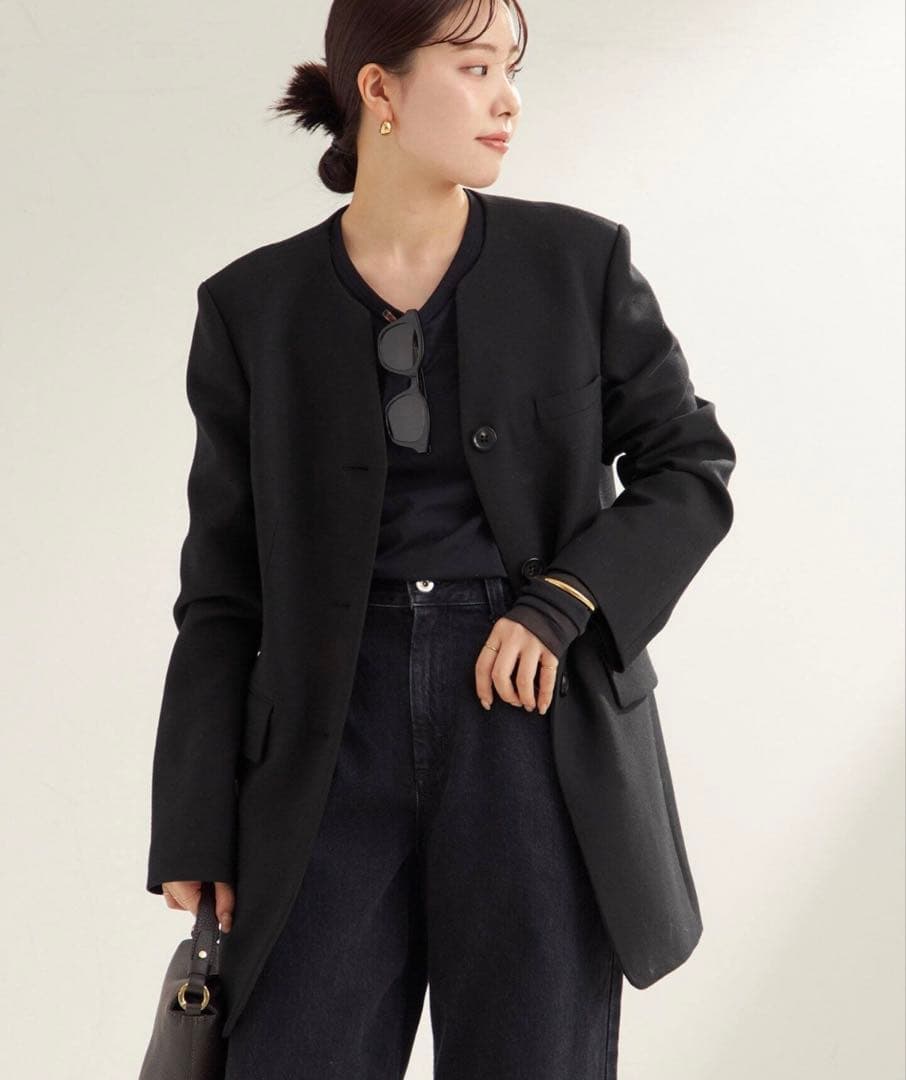 Plage riam シェイプノーカラージャケット　36