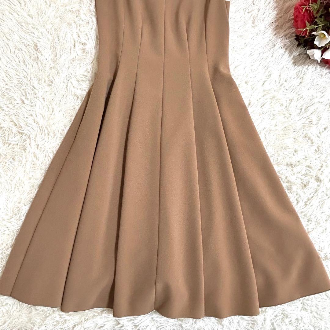 極美品✨フォクシー ロゴファスナー スリムタック フレア ワンピース 40