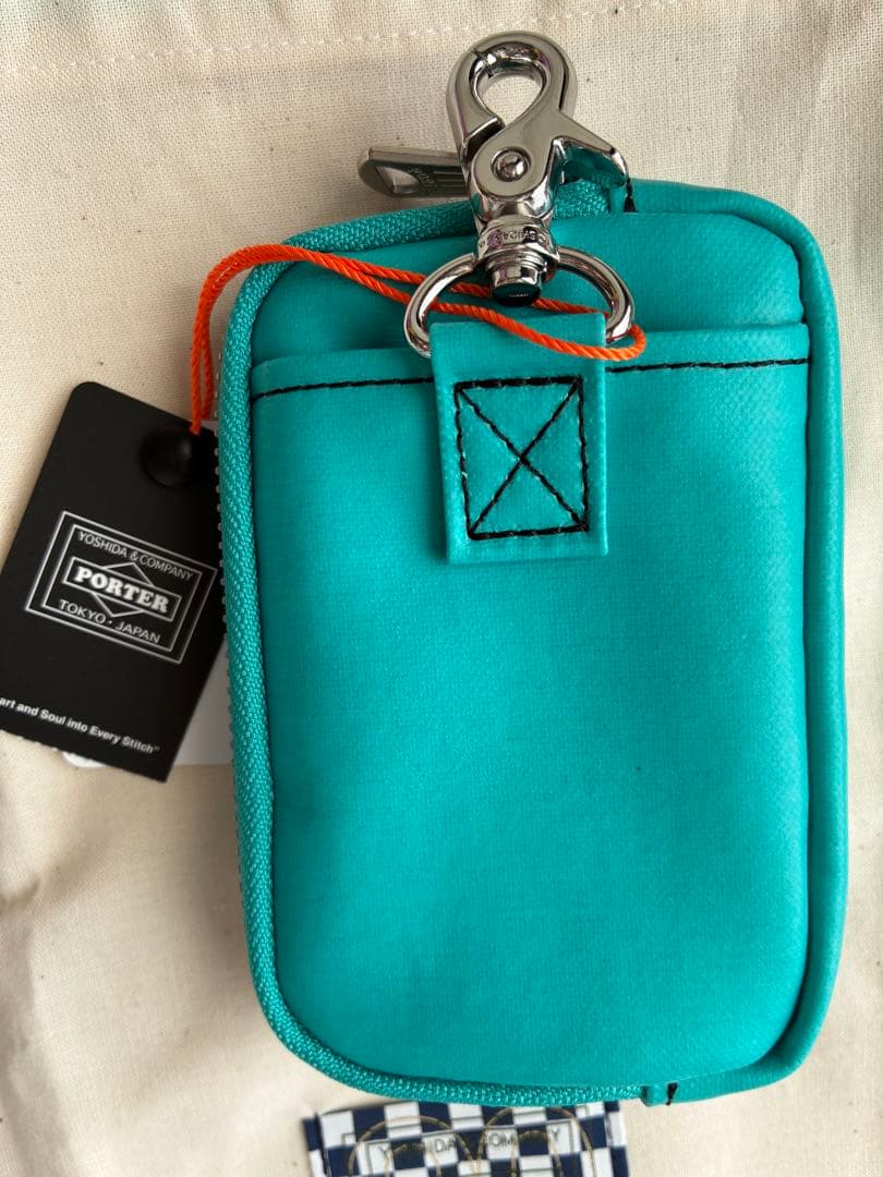 90周年 PORTER TINY CARD CASE ターコイズ