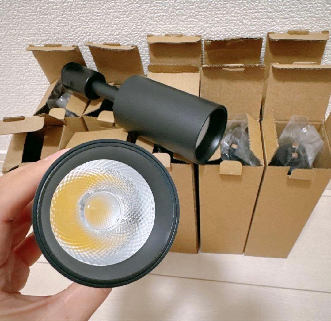 ダクトレール用スポットライト　LED 10個セット　ブラック