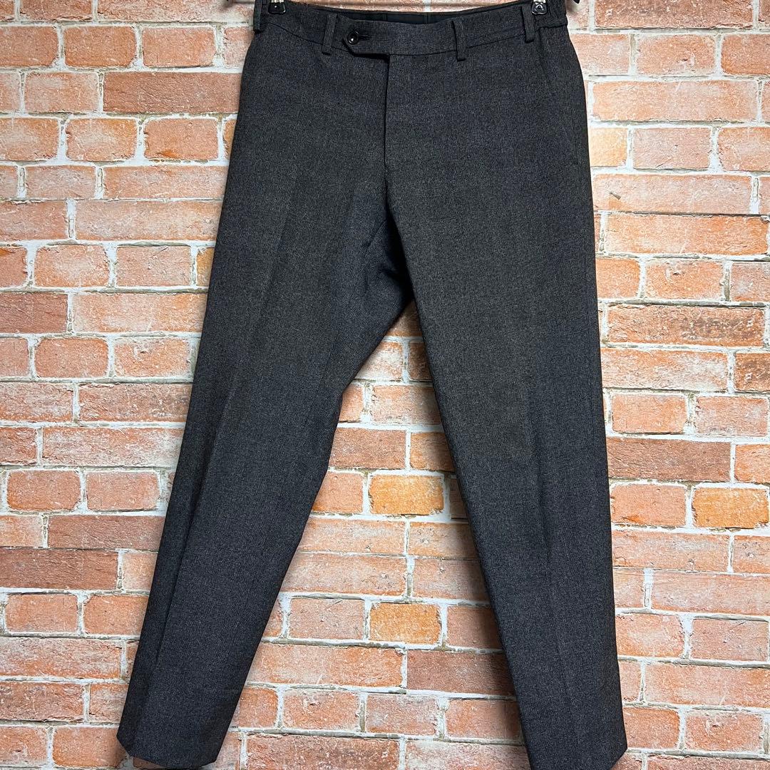 (極美品)スーツセレクト　4S 洗える　スーツセットアップ　チェック柄　グレー