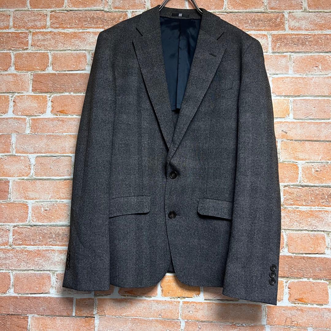 (極美品)スーツセレクト　4S 洗える　スーツセットアップ　チェック柄　グレー