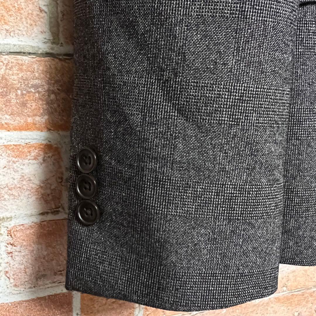 (極美品)スーツセレクト　4S 洗える　スーツセットアップ　チェック柄　グレー