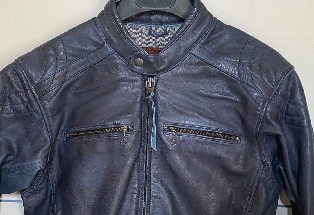 デイトナ レザージャケット 本革(ワックス加工) DL-006 ネイビー