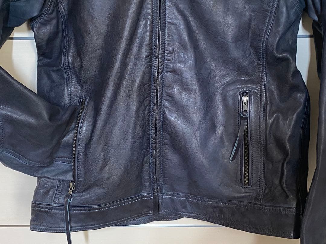 デイトナ レザージャケット 本革(ワックス加工) DL-006 ネイビー