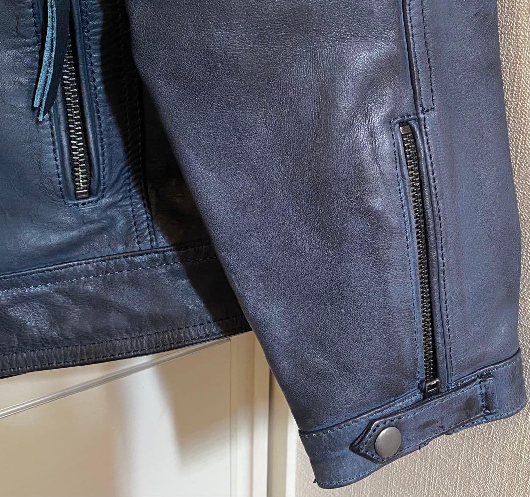 デイトナ レザージャケット 本革(ワックス加工) DL-006 ネイビー