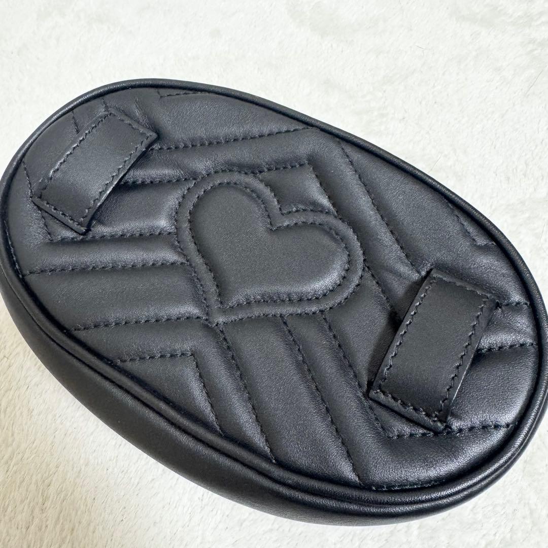 【美品】GUCCI グッチ ウエストポーチ マーモント レザー ブラック 正規品