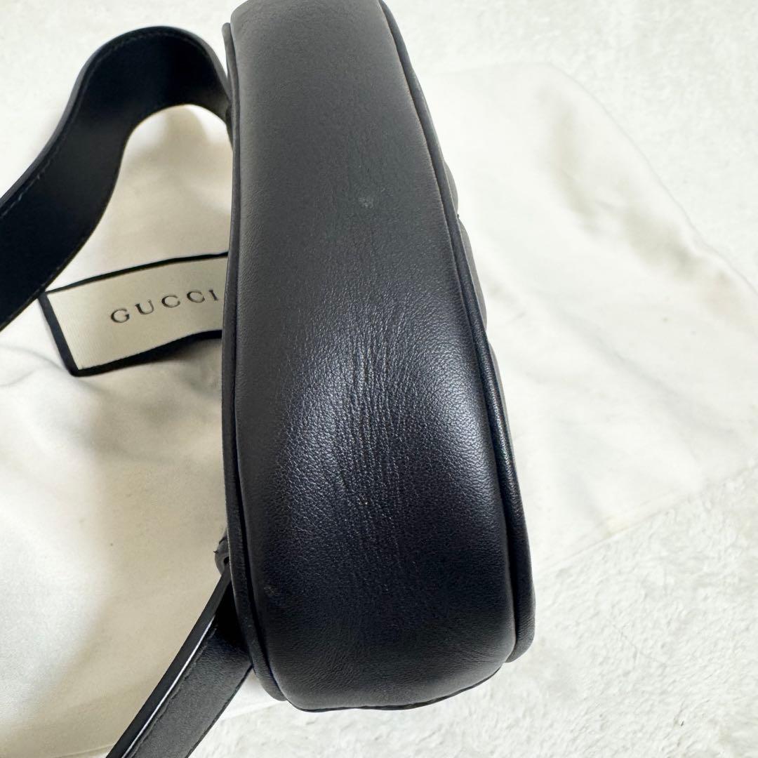 【美品】GUCCI グッチ ウエストポーチ マーモント レザー ブラック 正規品