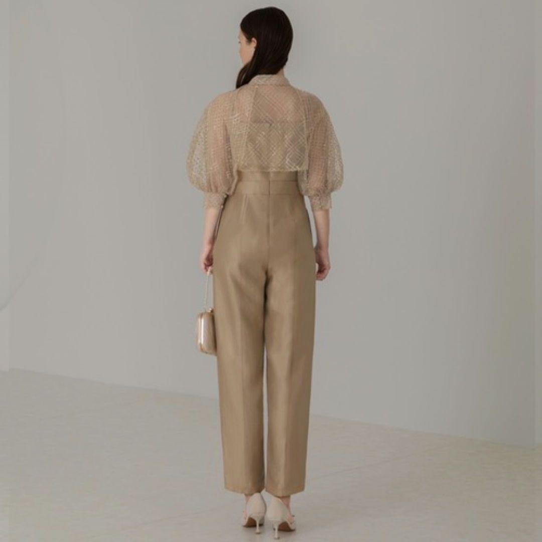 ドットスパンコールリボンボレロオールインワンパンツドレス Leja