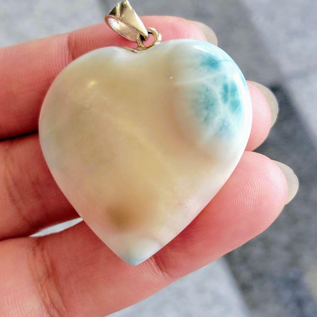 ピンクラリマー 特大ハート♡シルバー925 チャーム 希少 高品質 両面美しい✨