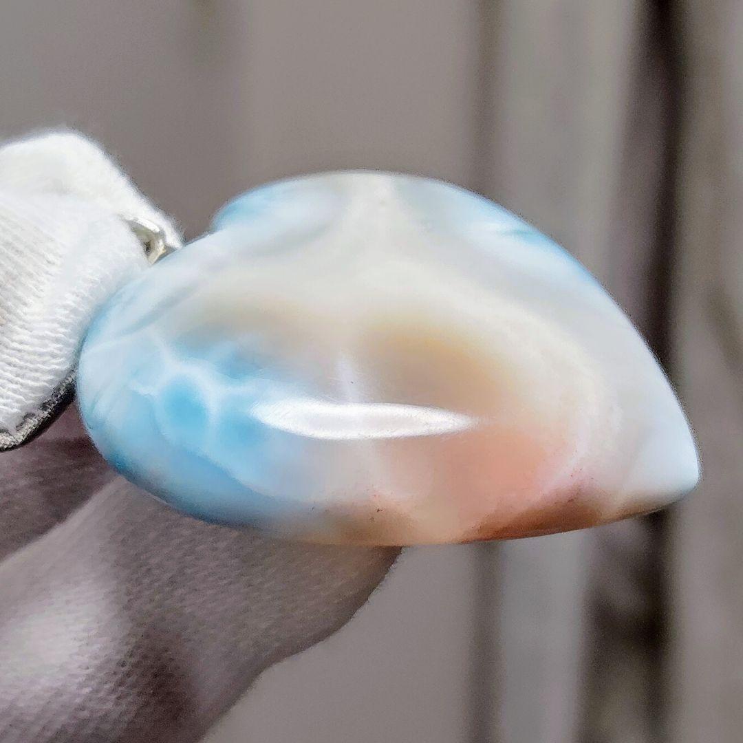 ピンクラリマー 特大ハート♡シルバー925 チャーム 希少 高品質 両面美しい✨