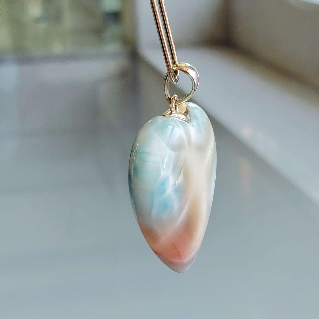 ピンクラリマー 特大ハート♡シルバー925 チャーム 希少 高品質 両面美しい✨