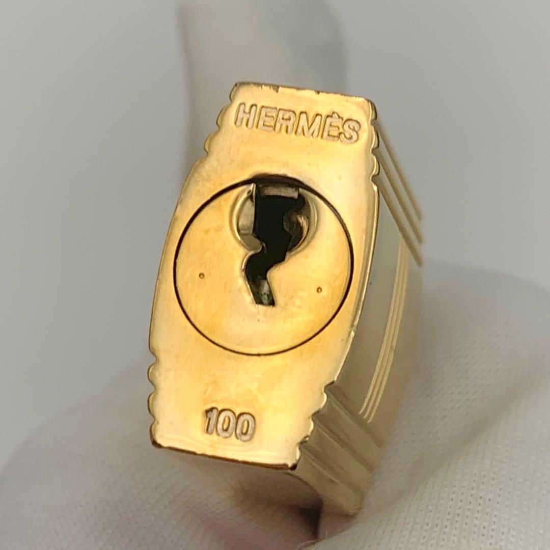 HERMES エルメス カデナ 100番 ゴールド 24Kメッキ 鍵付き 南京錠