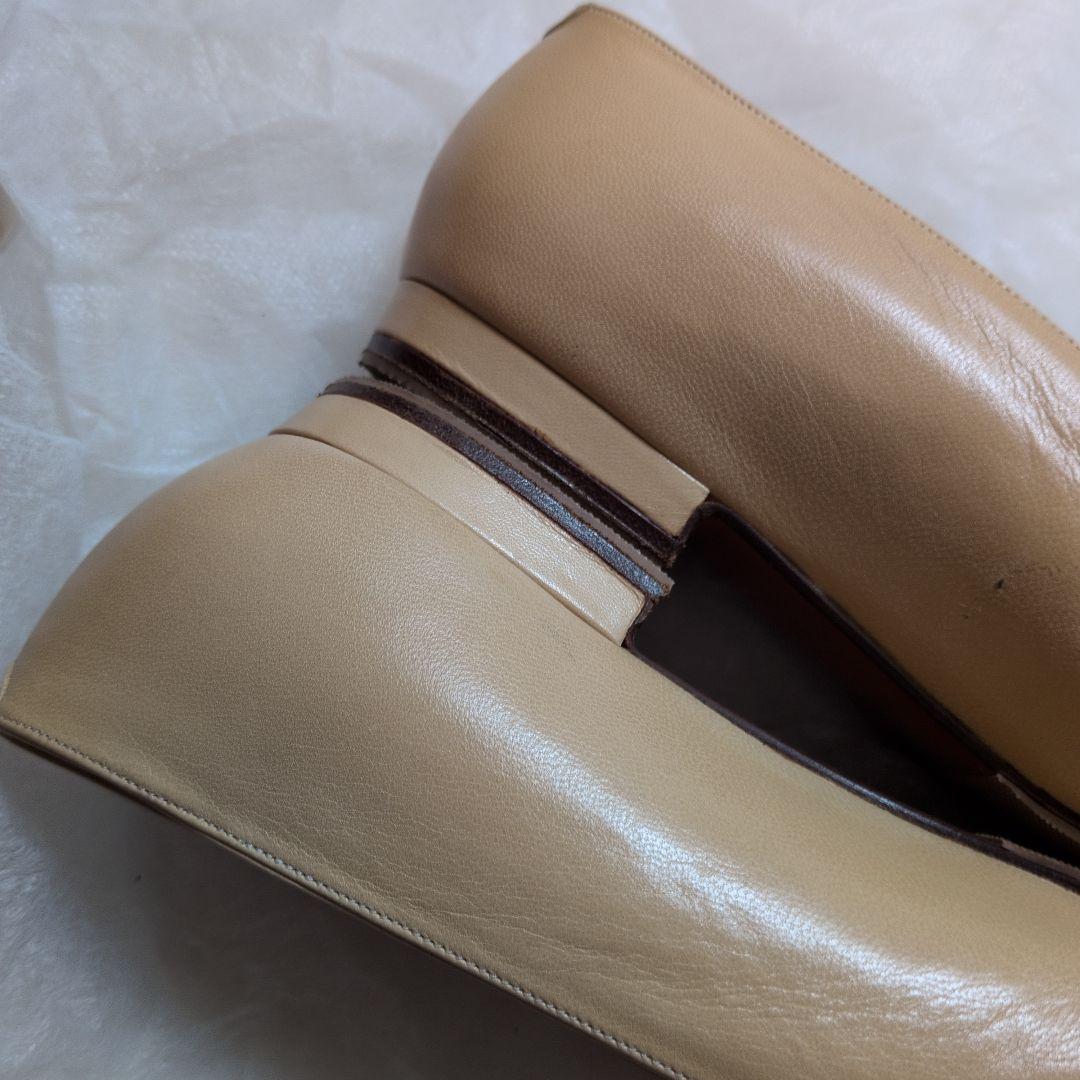 CHANEL フラットシューズ 35 ベージュと黒