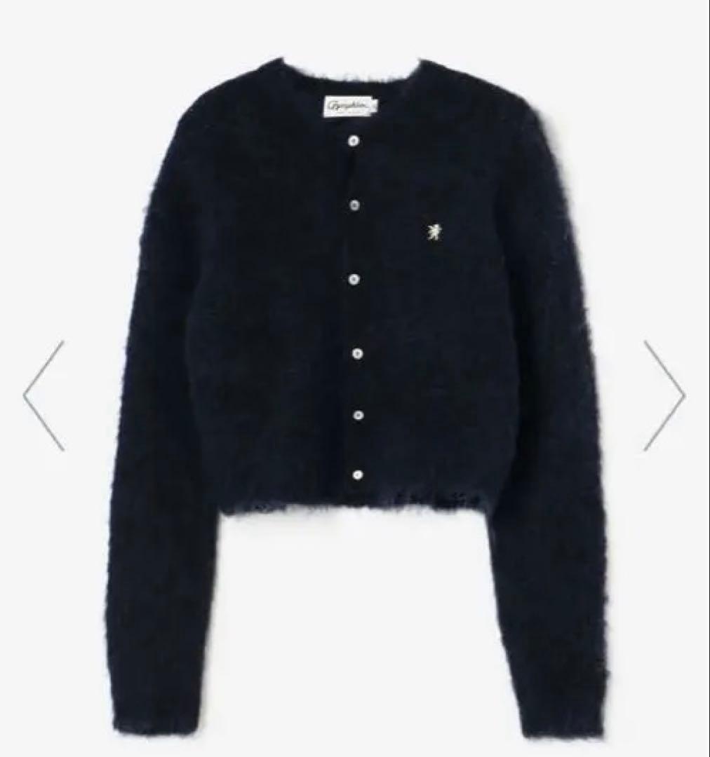 Gymphlex シャギーニット ショートカーディガン　ブラック