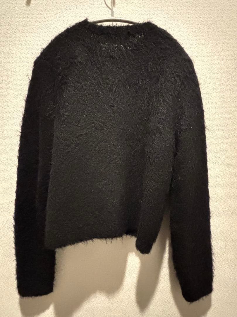 Gymphlex シャギーニット ショートカーディガン　ブラック