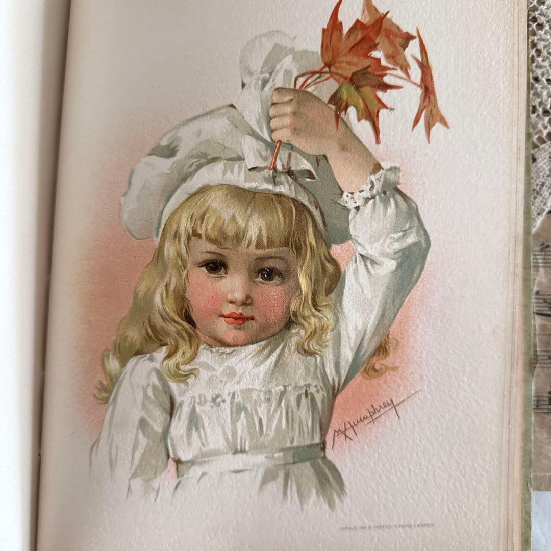 稀少1888年アンティーク美しい挿絵の絵本　洋書　古書ジャンクジャーナル額装にも