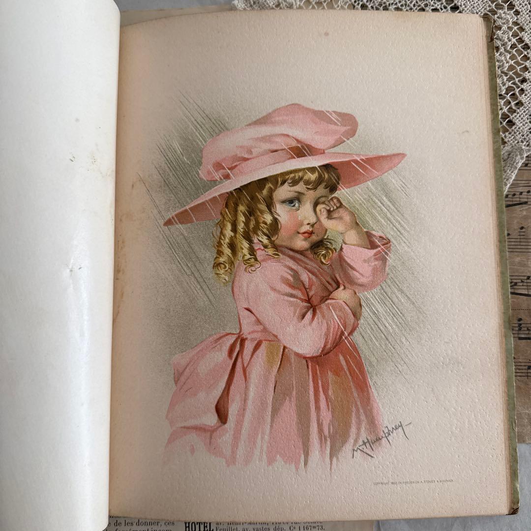 稀少1888年アンティーク美しい挿絵の絵本　洋書　古書ジャンクジャーナル額装にも