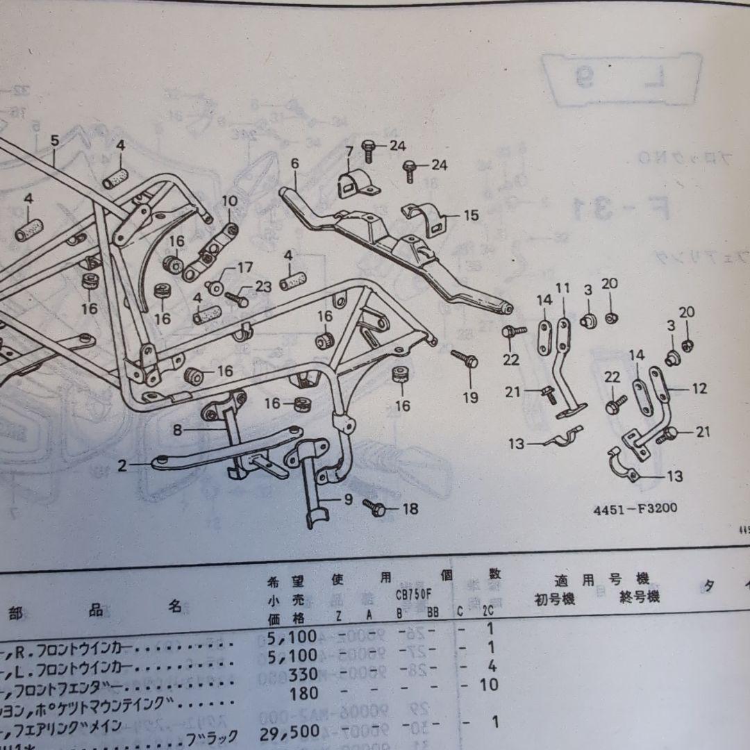 CB750F,CB900F,CB1100ステイフェアリング　（B）