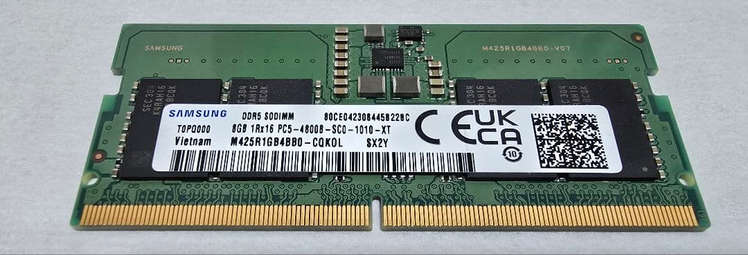 DDR 5 4800 8GBx2枚 Samsung