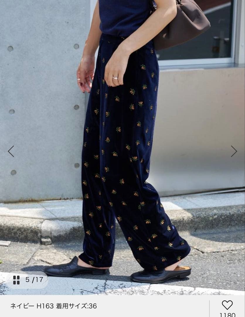 OUTDOOR PRODUCTS 刺繍ベロアフレアパンツ 38サイズ