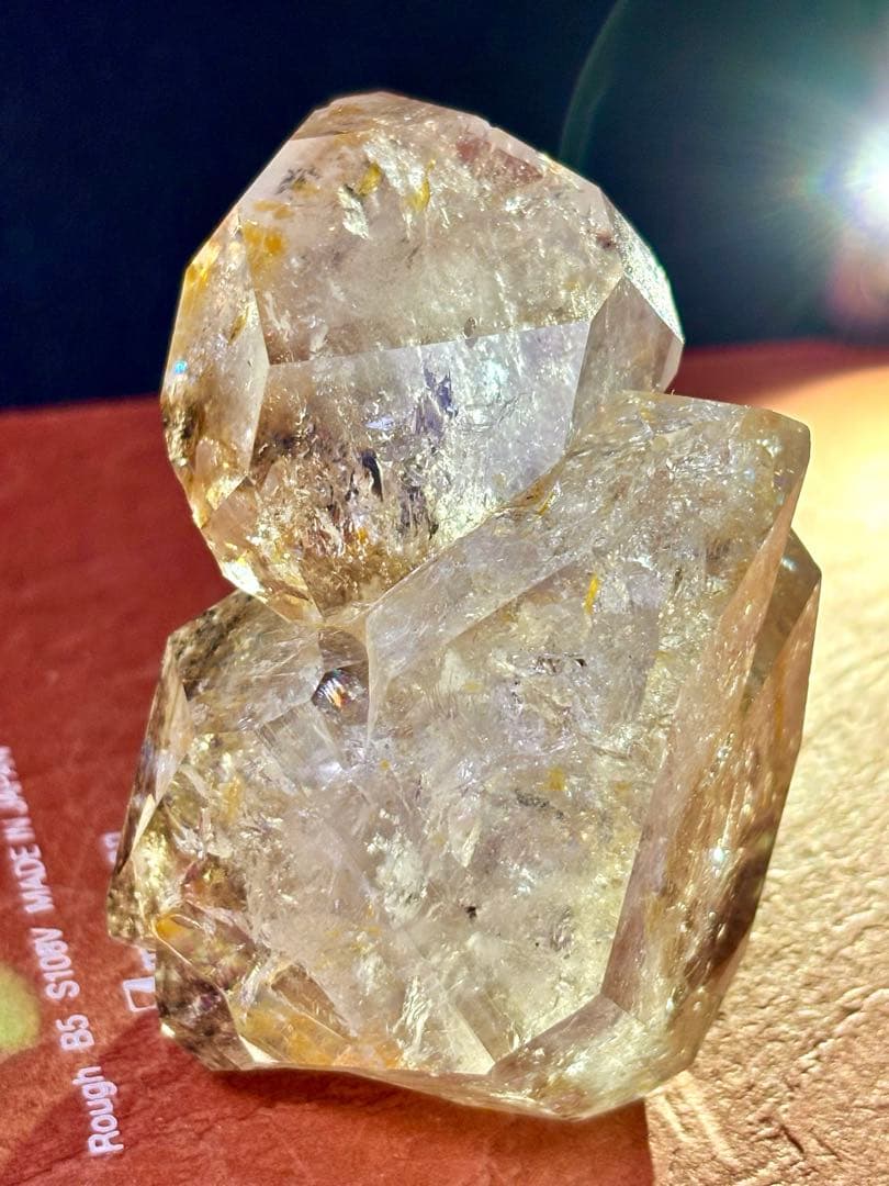 【超希少】大型 ゴールデン ハーキマーダイヤモンド 原石 (ハーキマー産) 水晶