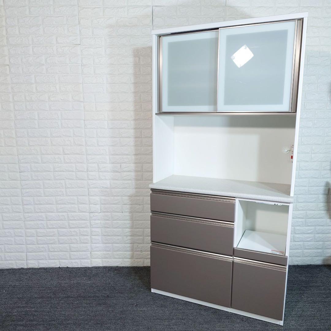 ニトリ キッチンボード アルミナ2 幅100cm カップボード 食器棚 I065