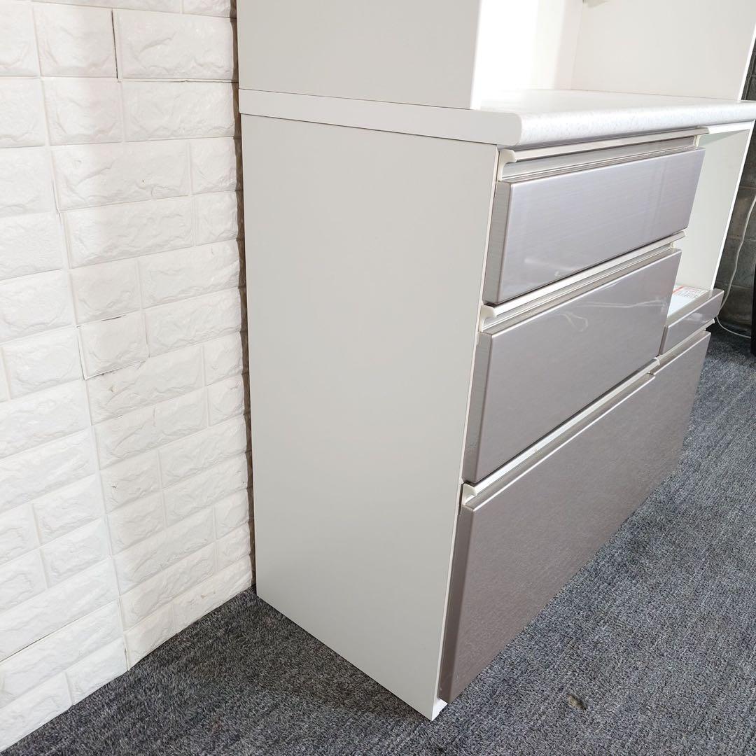 ニトリ キッチンボード アルミナ2 幅100cm カップボード 食器棚 I065