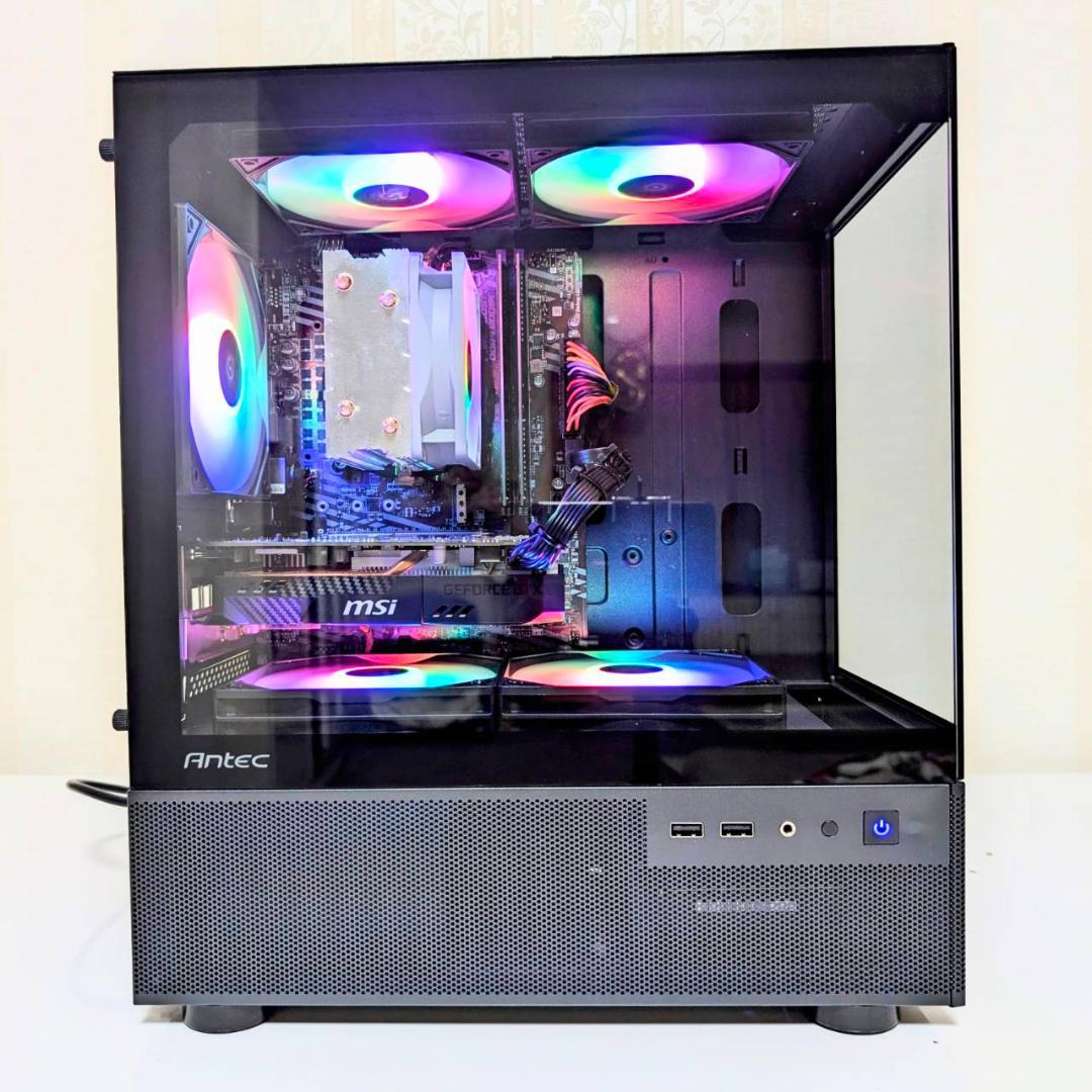 黒いゲーミングPC・おまけでモニター+スピーカー・Office