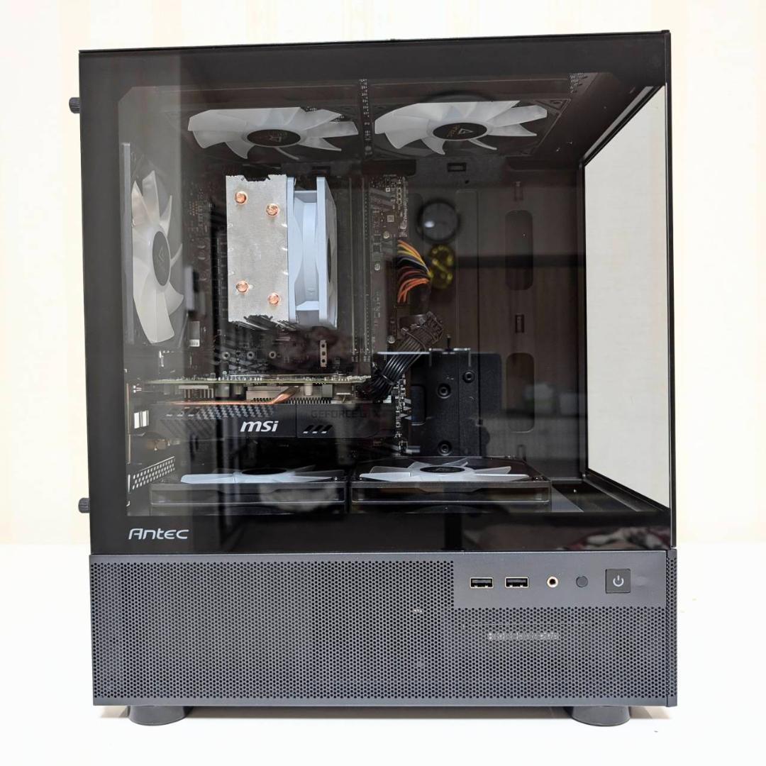 黒いゲーミングPC・おまけでモニター+スピーカー・Office