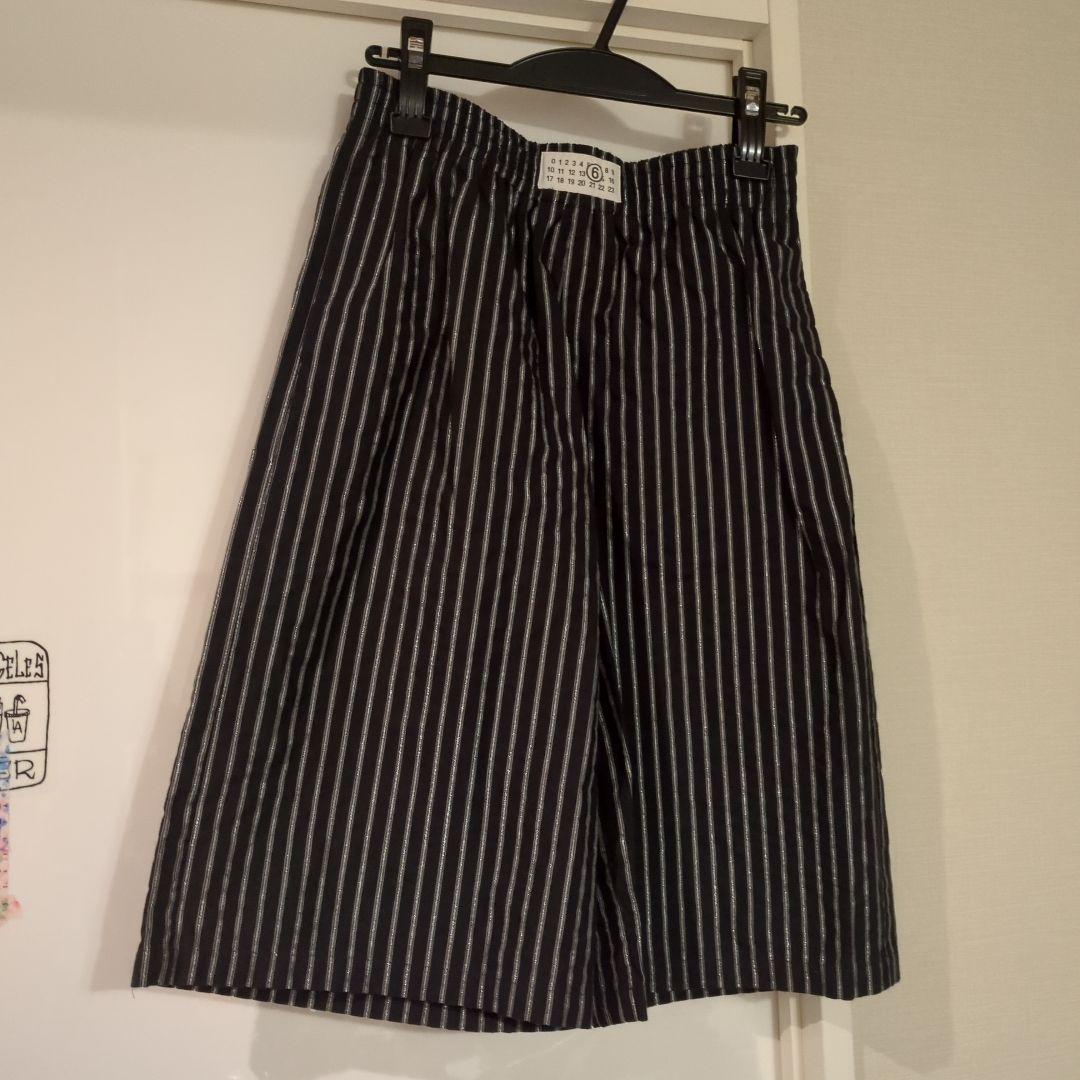 【未使用/タグ付き】【MM6】ストライプ ハーフパンツ 定価63,800円