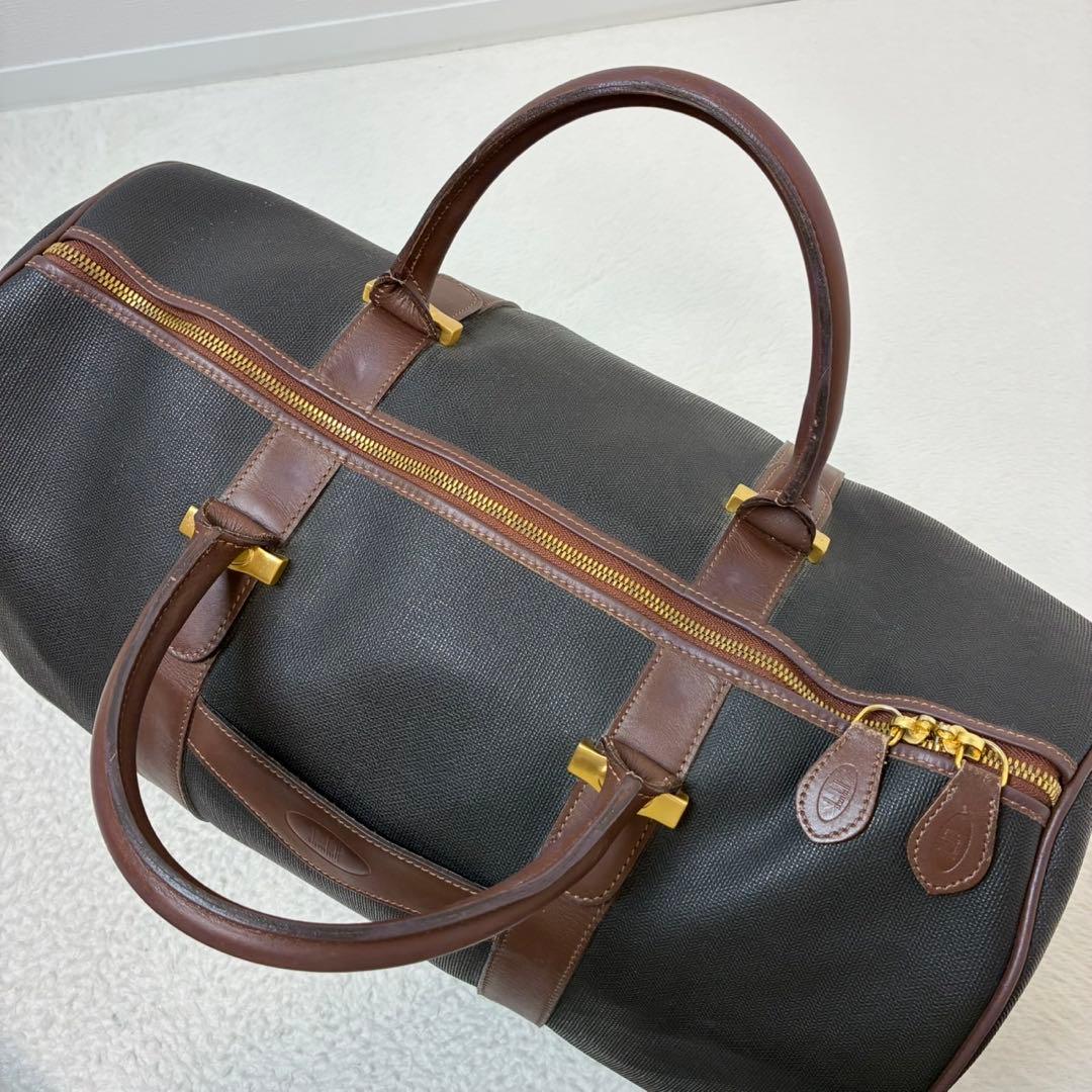 ダンヒル　ボストンバック　レザー　ゴールド金具　レザー