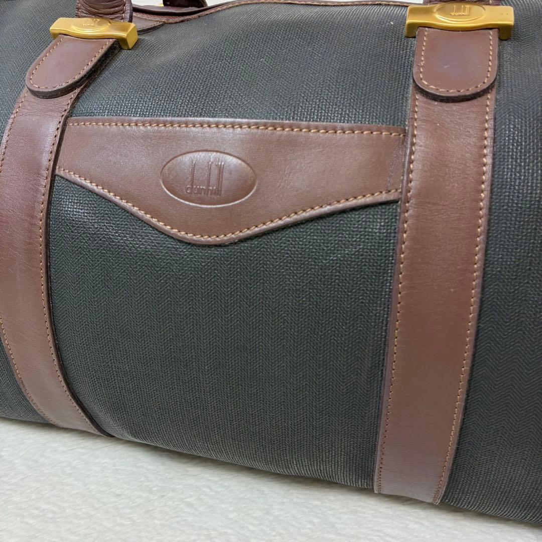 ダンヒル　ボストンバック　レザー　ゴールド金具　レザー